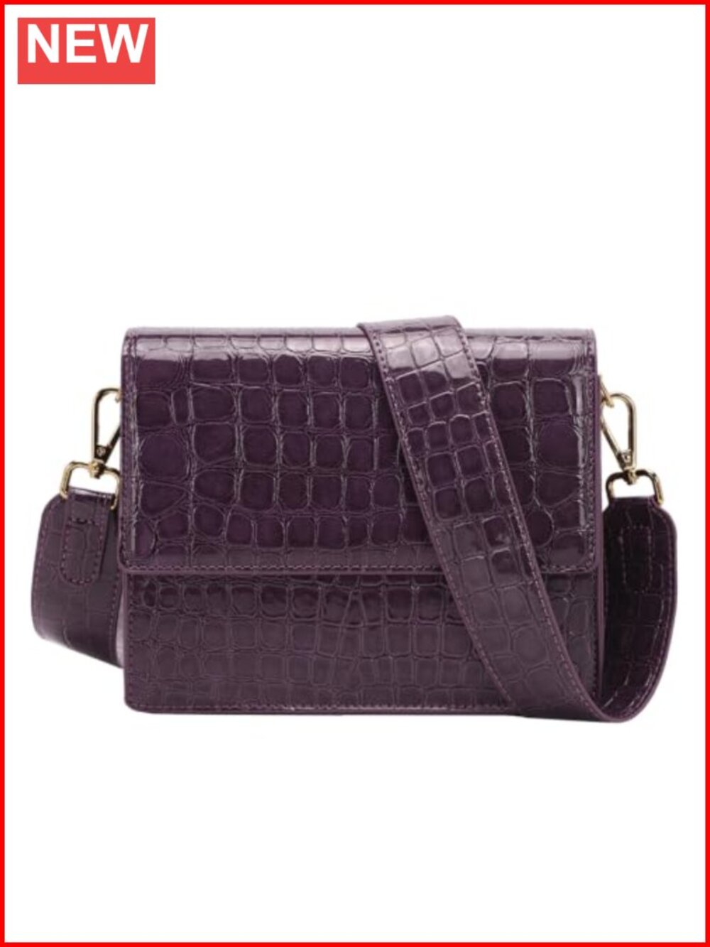Vegan Leather Crossbody Shoulder Bag Flap Handbag Adjustable Straps